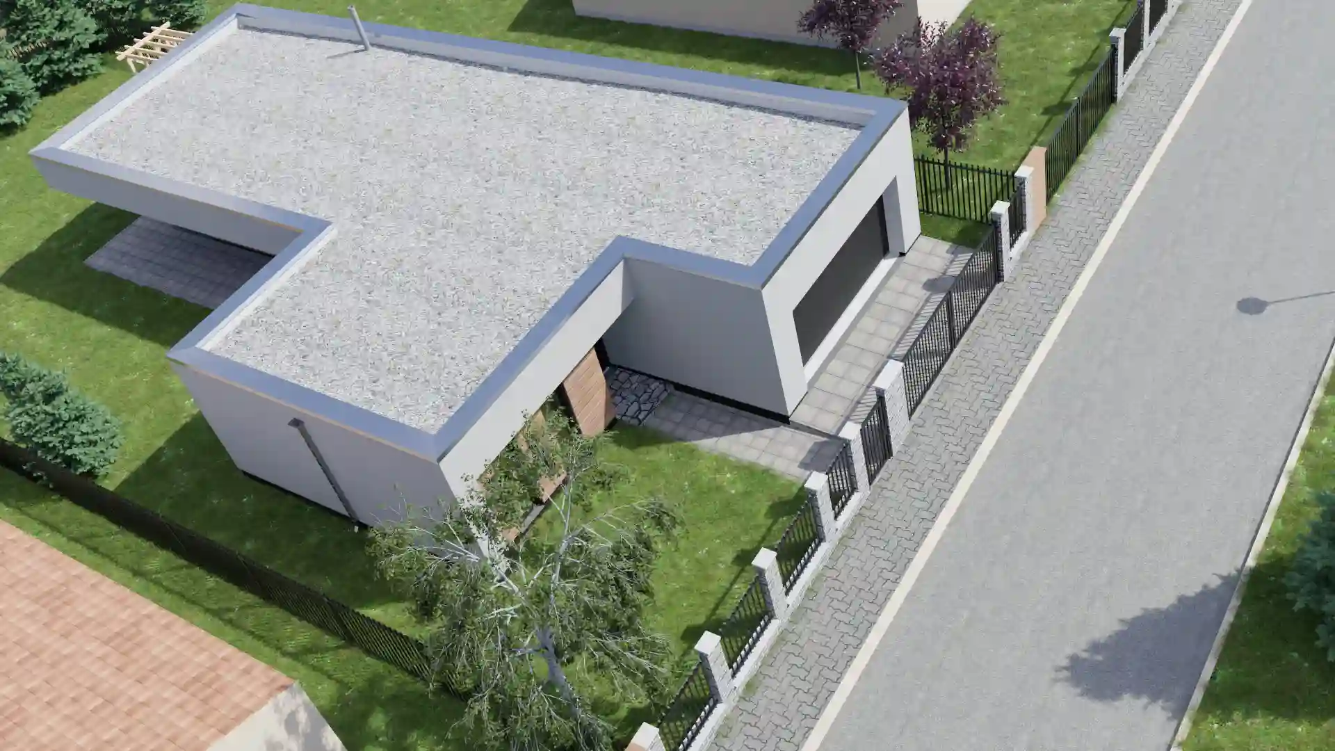 New build with flat roof – construction project